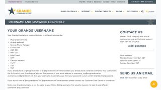 
                            1. Grande Communications Username & Password Login Help - Grande Communications Portal