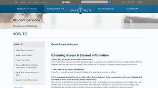 
Grant Parental Access | Wake Technical Community College  
