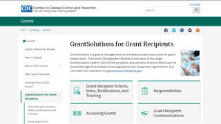 GrantSolutions for Grant Recipients | Grants | CDC - Grant Solutions Portal