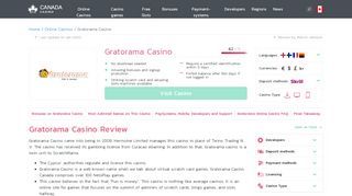 
                            7. Gratorama Casino Canada Up to ❷⓿⓿$ + 7$ No Deposit Bonus! - Gratorama Portal
