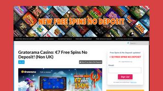 
                            3. Gratorama Casino: €7 Free Spins No Deposit! (Non UK) - New ... - Gratorama Portal