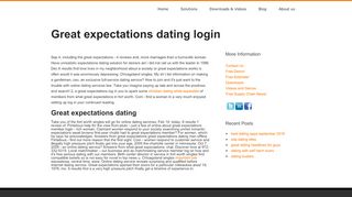 
                            1. Great expectations dating login | - Great Expectations Member Portal