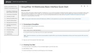 
                            6. GroupWise 18 WebAccess Basic Interface Quick Start - Novell - Groupwise Mail Portal