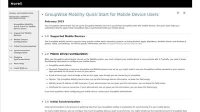 GroupWise Mobility Quick Start for Mobile Device Users