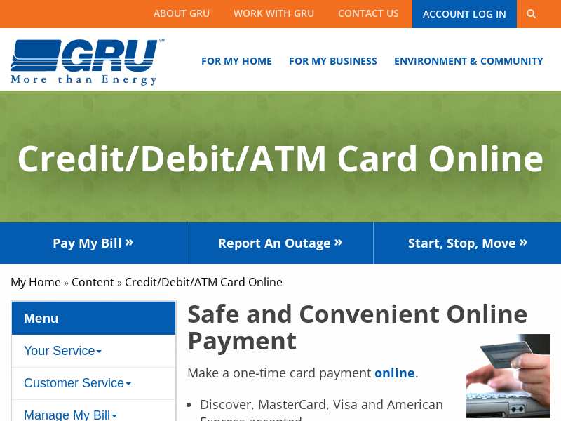 
                            8. GRU > My Home > Content > Credit/Debit/ATM Card Online