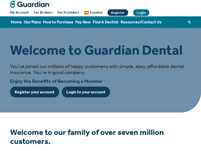 
                            5. Guardian Dental Members - A Family of Over 7 Million Customers