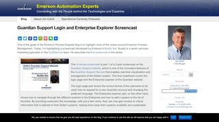 
                            8. Guardian Support Login and Enterprise Explorer Screencast - Emerson Guardian Portal