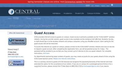 Guest Access - CCSU