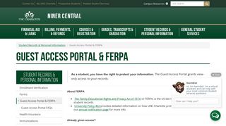 
                            2. Guest Access Portal & FERPA | Niner Central | UNC Charlotte - Uncc Portal Portal