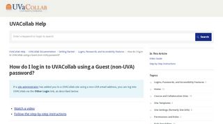 Guest (Non-UVA) Passwords | Getting Started | UVACollab Help - Uva Email Access Portal