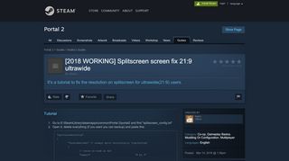 
                            2. Guide :: [2018 WORKING] Splitscreen screen fix 21:9 ultrawide - Portal 2 Ultrawide