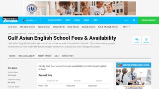 
Gulf Asian English School Fees & Availability ...  
