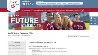 
                            6. HACC ID and Password FAQs - My Hacc Portal Portal
