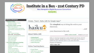 
Haiku LMS - Course Basics - nhinstitutes - Google Sites  
