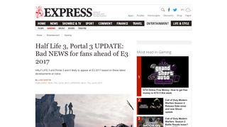 Half Life 3, Portal 3 UPDATE - Bad NEWS for fans ahead of E3 2017 ... - Portal 3 Leak