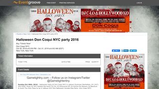 
Halloween Don Coqui NYC party 2016: Sun, Oct 30, 2016  
