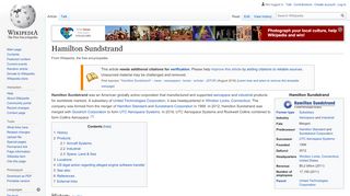
                            7. Hamilton Sundstrand - Wikipedia - Hamilton Sundstrand Portal