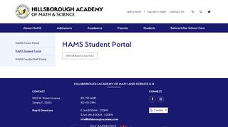 
                            3. HAMS Student Portal - Hillsborough Academy of Math and Science K-8 - Hams Student Portal