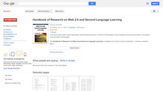 
                            15. Handbook of Research on Web 2.0 and Second Language Learning - Mbga Jp Sign Up