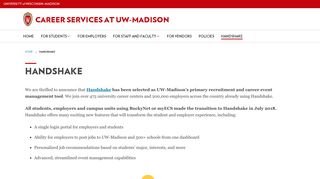
                            1. Handshake – Career Services at UW-Madison – UW–Madison - Buckynet Portal