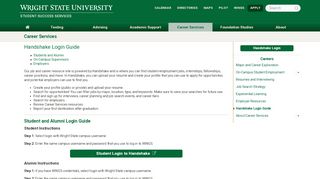 
                            1. Handshake Login Guide | Career Services | Wright State ... - Wright State Student Portal