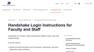 
                            6. Handshake Login Instructions for Faculty and Staff - Boise ... - Boise State Email Portal
