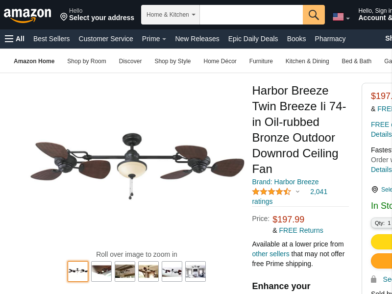                               1. Harbor Breeze Twin Breeze Ii 74-in Oil-rubbed Bronze ...