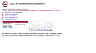 Harris County Employee Information - Login