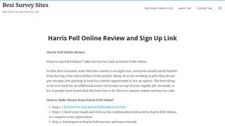 
                            1. Harris Poll Online Review & Sign Up Link 2020 - Is it Legit? - Sign Up Harris Poll