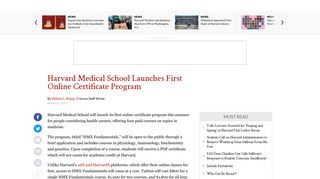 
                            5. Harvard Medical School Launches First Online Certificate ... - Hmx Fundamentals Portal