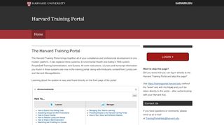Harvard Training Portal - Saba Portal