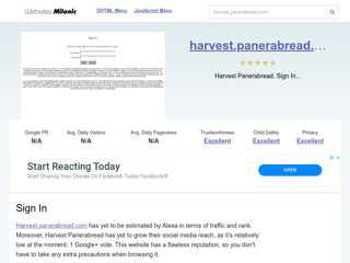 Harvest.panerabread.com website. Sign In.
