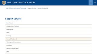 
Harvey (Blackboard) - The University of Tulsa
