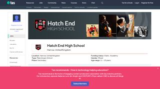 
                            8. Hatch End High School - Tes Jobs - Hatch End 11 Plus Portal