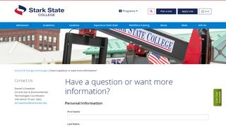 
                            7. Have a question or want more information? - Stark State College - Stark State Plus Card Portal