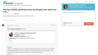 Having trouble gaining access to XCupid.com what can I do?