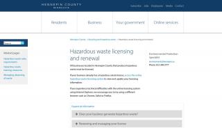 
                            1. Hazardous waste licensing and renewal | Hennepin County - Hennepin County Hazardous Waste Portal