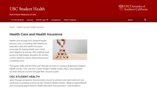 
                            6. Health Care and Health Insurance | USC Student Health - Eric Cohen Student Health Portal