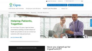 
                            3. Health Care Providers | Cigna - American Retirement Life Insurance Provider Portal