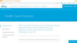 
                            1. Health Care Providers Information - Aflac - Aflac Medicare Supplement Provider Portal