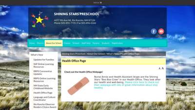 Health Office Page - Shining Stars Preschool