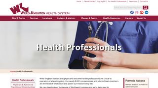 
                            1. Health Professionals - Willis-Knighton Health System - Shreveport ... - Willis Knighton Employee Portal