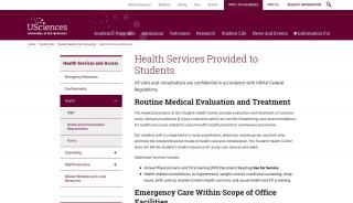 
                            2. Health Services and Access | University of the Sciences - Usciences Health Portal