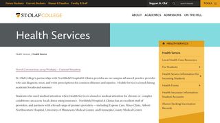 
                            4. Health Services – St. Olaf College - St Olaf Student Health Portal