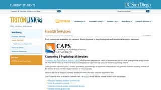 
                            2. Health Services - TritonLink - UC San Diego - Ucsd Student Health Portal