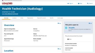 
                            8. Health Technician (Audiology) - USAJOBS - Job Announcement - Doehrs Login