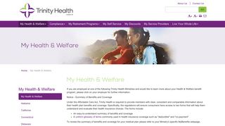 
Health & Welfare - Trinity Health "My Benefits"
