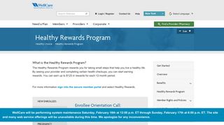 
Healthy Rewards Program | WellCare  
