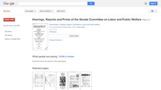 
                            12. Hearings, Reports and Prints of the Senate Committee on ... - Nab Careers Applicant Portal