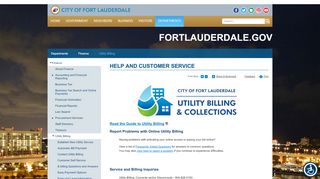 
                            5. Help and Customer Service | City of Fort Lauderdale, FL - Fort Lauderdale Utility Portal
